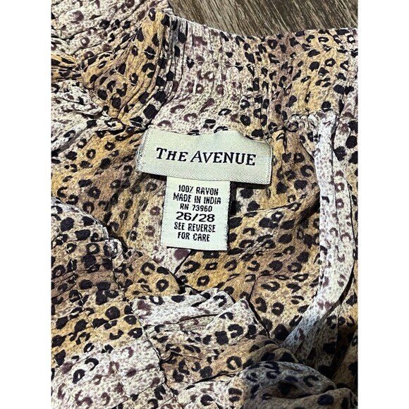 The Avenue Skirt Womens Size 26 / 28 Leopard Print Pleated Stretch Rayon Dress - Picture 5 of 8